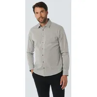 No Excess Langarmhemd mit Minimalprint - All-Over-Print Hemd blau