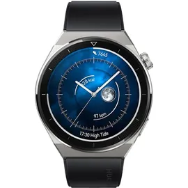 Huawei Watch GT 3 Pro 46 mm titangrau Flouroelastomer Armband schwarz