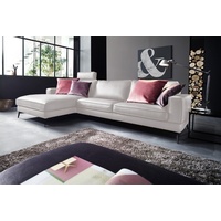 KAWOLA Ecksofa LUGA Leder creme,