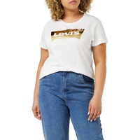 Levis Levi's Damen The Perfect Tee T-Shirt,Logo Gold Powder Print White,M