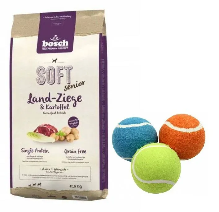 Bosch Soft Senior Land-Ziege & Kartoffel 12,5 kg + Schwimmender Tennisball 1 Stück GRATIS! (Rabatt für Stammkunden 3%)