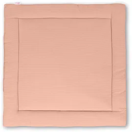babybay Krabbeldecke 120x120 cm Waffelpiqué, apricot rosé
