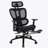 Trisens Bürostuhl in moderner Mesh-Optik mit Fußstütze ergonomischer Drehstuhl mit Nacken und Lordosenstütze - Gamingstuhl mit atmungsaktiver Netzrückenlehne und Wippfunktion