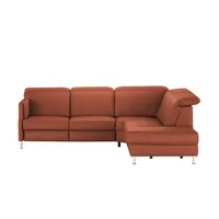 meinSofa Leder-Ecksofa  Leon , rot , Maße (cm): B: 259 H: 83 T: 236.0