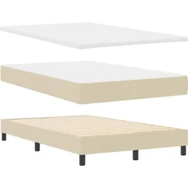 vidaXL Boxspringbett mit Matratze Creme 120 x 190 cm Stoff vidaXL