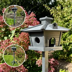 Großes Sechseckiges Vogelfutterhaus mit Metall-Dach