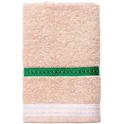Benetton - Toilettentuch 30 x 50 cm, 100 % beige Baumwolle mit neutralen Streifen