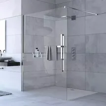 Hüppe Duplo pure Walk-In Duschglas Linksbefestigung - chrom