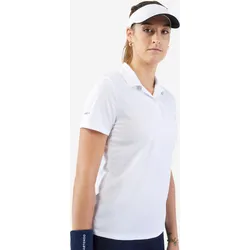 Tennis Poloshirt Damen Dry 100 weiss, weiß, XS
