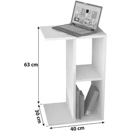 VCM my home Nachto-Stand Beistelltisch weiß 45,0 x 40,0 x 60,0 cm