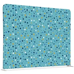 SHOWDOWN Displays Showdown Textil Raumteiler Basic - 150-150 Doppel Punkte - Blau - Aluminiumrahmen - Silber