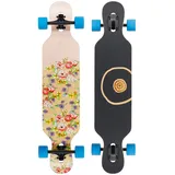 BTFL Drop-Through Longboard Flora Skateboard für Mädchen, Komplett-Board mit ABEC 9 Kugellager, Cruiser für Anfänger und Fortgeschrittene