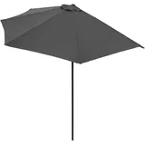 Bakaji – Halbrundes Wand-Sonnenschirm, 270 cm, wasserdichte Bespannung, 5 Streben, Terrasse/Balkon, Grau