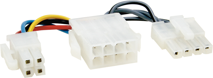  Umrüstadapter Dabendorf mit 8-pol Molex auf THB 2 x 4-pol Molex 