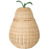 Ferm Living Aufbewahrungskorb Pear geflochten aus Rattan 35 x 35 x 40 cm grün