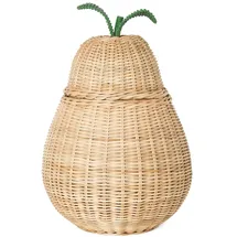 Ferm Living Aufbewahrungskorb Pear geflochten aus Rattan 35 x 35 x 40 cm grün