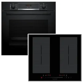Bosch Herdset Backofen Pyrolyse + Wolkenstein Induktionskochfeld Doppel-Flexzonen