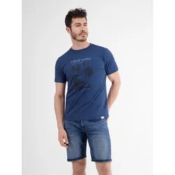 T-Shirt mit Frontprint - Travel Blue - S