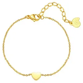 Hey Happiness Charm-Armband Herz Anhänger klein goldfarben Edelstahl Größe onesize