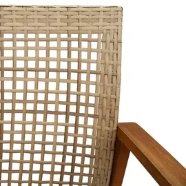 vidaXL Gartenlounge, Garten-Lounge-Set Beige Poly Rattan und Akazienholz