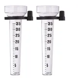 4 X Regenmesser Im Set, Mit Halter, Niederschlagsmesser Garten, Große Anzeige 35 Mm/m2, Kunststoff, Transparent