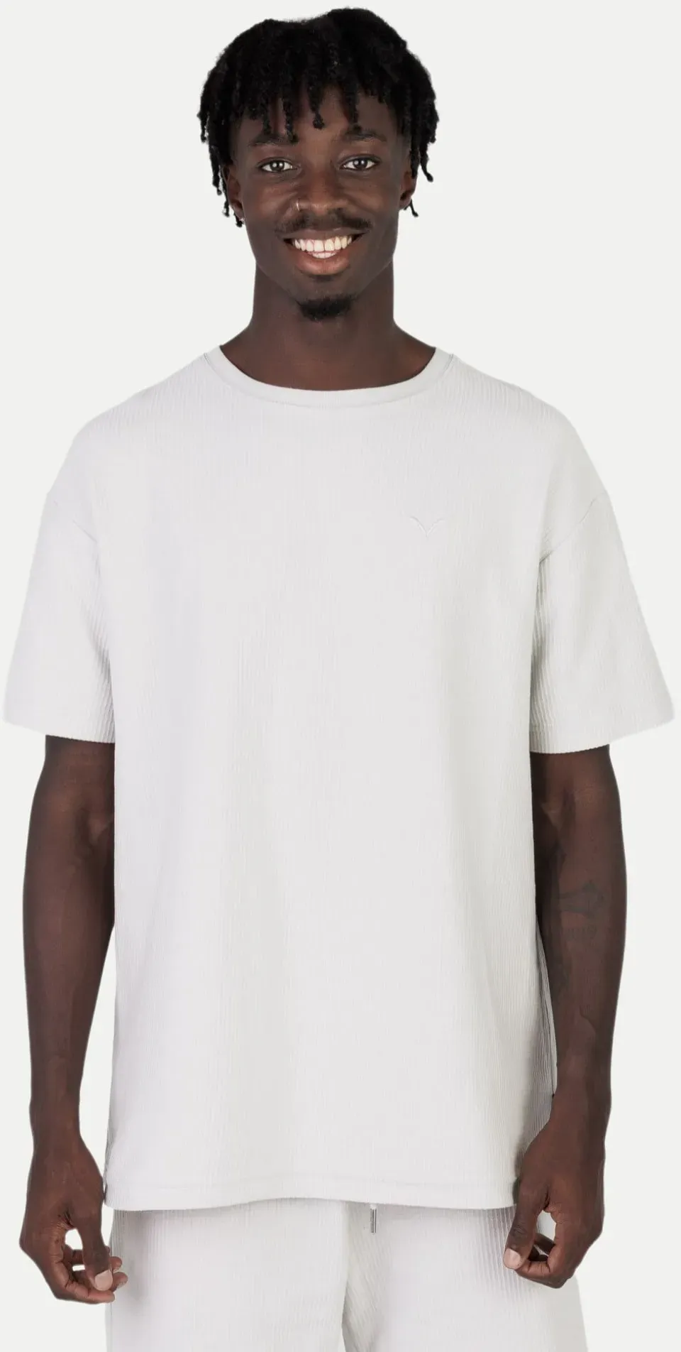 T-Shirt Stilles Cördchen Weiß L