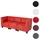 Mendler Modular 3-Sitzer Sofa Couch Lyon, Kunstleder ~ rot, hohe Armlehnen