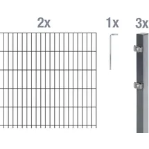 GAH Alberts Alberts Doppelstabmatten-Grundset 4 m 200 x 140 cm 6/5/6 anthrazit
