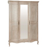 99rooms Drehtürenschrank Venezia Birke Beige (Kleiderschrank, Mehrzweckschrank) 2-türig, mit Spiegel, aus Massivholz, viel Stauraum, Landhausstil beige