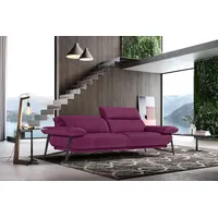 Egoitaliano 2,5-Sitzer EGOITALIANO "Anais, Designsofa mit erstklassigem Sitzkomfort, Fußfarbe schattengrau", pink (fuchsia), Sofas, B/H/T: 232cm x 74cm x 106cm, Luxus-Microfaser, Kopfteil verstellbar, 232 cm, Luxus-Microfaser, fuchsia, B:232cm H:74cm T:106cm