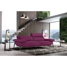 Egoitaliano 2,5-Sitzer EGOITALIANO "Anais, Designsofa mit erstklassigem Sitzkomfort, Fußfarbe schattengrau", pink (fuchsia), Sofas, B/H/T: 232cm x 74cm x 106cm, Luxus-Microfaser, Kopfteil verstellbar, 232 cm, Luxus-Microfaser, fuchsia, B:232cm H:74cm T:106cm
