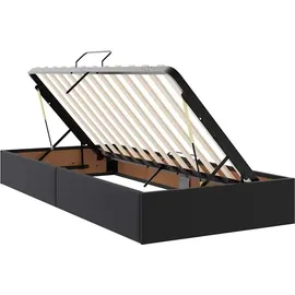 vidaXL Bett mit Stauraum und LED Schwarz 90 x 200 cm Kunstleder