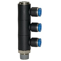 Riegler 109685-165.018-4 L-Mehrfachverteiler »Blaue Serie«, 3-fach, drehbar, R 1/8