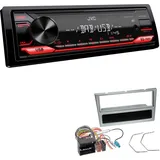 EHO JVC KD-X182DB 1-DIN Autoradio DAB+ USB Digital Receiver inkl. Antenne mit Einbauset für Opel Corsa C 2004-2006 matt chrom