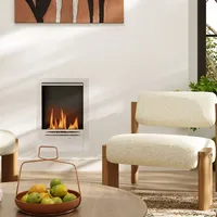 Wandmontierter Bioethanol-kamin Mit 0,9-liter-brenner Für 3,3 Stunden Brenndauer, Einbau-bioethanol-kamin Aus Stahl, Ethanol-kamin Für Den Innenbereich Mit 20 M2 Abdeckung, 48 X 18 X 59 Cm, Silber
