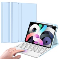 Fintie Tastatur Hülle für iPad Air 5. Generation 2022 / iPad Air 4. Generation 2020, iPad Air 10.9 Hülle mit Tastatur, Deutscher Tastatur mit Touchpad Magnetisch Abnehmbarer Keyboard, Himmelblau