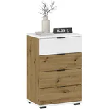 CARO-Möbel Nachtschrank Piano 0 x 0 x 0 cm Braun/Weiß
