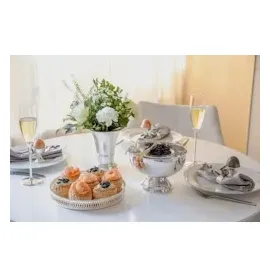 Edzard 2er-Set Sektkelch Victoria (Höhe 27 cm) aus Glas, Fuß edel versilbert, anlaufgeschützt