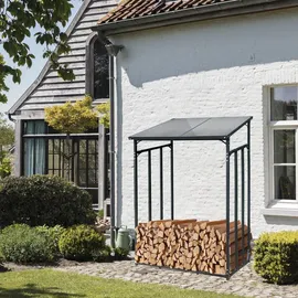 SCHMIDT security tools Kaminholzregal Aluminium 130 x 70 x 185 cm grau