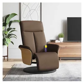 vidaXL Massagesessel mit Fußteil Polyester 87 x 104,5 x 87 cm Braun drehbar