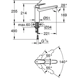Grohe Eurodisc Cosmopolitan chrom 33770002