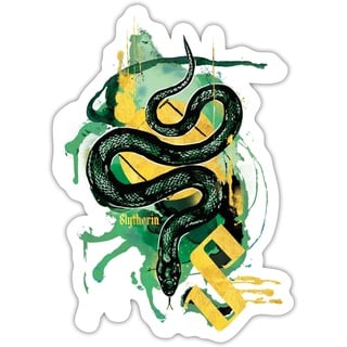 Spreadshirt Harry Potter Haus Slytherin Schlange Sticker, max. 10 x 10 cm, 10 x 10 cm, Mattweiß