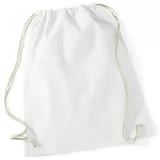 Westford Mill Baumwoll Turnbeutel W110 white, 37 x 46 cm