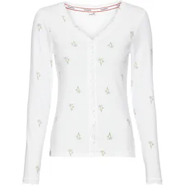 KangaROOS Langarmshirt mit Blumendruck und Knopfleiste, Gr. 36/38, weiß-bunt, , 34692823-36