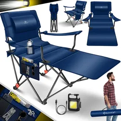 KESSER® Campingliege Campingstuhl 2in1 bis 160kg   Feldbett klappbar   Campingbett faltbar extra breit   Campinglicht & Getränkehalter + Aufbewahrungstasche & Transporttasche   Angelliege verstellbar