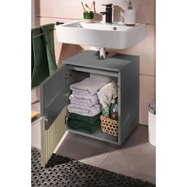 Home Affaire Waschbeckenunterschrank HOME AFFAIRE "Wisla", schwarz (anthrazit, eiche struktur), B:40cm H:55cm T:35cm, Spanplatte, Schränke, Waschbeckenunterschrank, Siphonausschnitt, Breite 40 cm, Höhe 55 cm