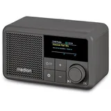 MEDION S66822 Tragbares Mini DAB+ Radio mit Bluetooth (Akku, dimmbares Farbdisplay, Teleskopantenne, Sleeptimer,Wecker, Snooze, AUX, USB-C) grau