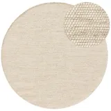 benuta Pure Wollteppich Creme, Textil, Rund, 200x200 cm pflegeleicht, Teppiche - Böden, Teppiche, Naturteppiche