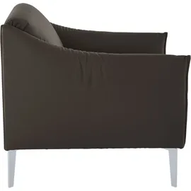 W.Schillig Cocktailsessel "sally", braun (braun z59), B:84cm H:78cm T:84cm, Longlife Xtra-Leder Z59: Glattleder mit modischer Prägung. Hautstärke 0, 9 - 1, 1 mm., Sessel, Cocktailsessel, mit Metall-Winkelfüßen in Silber matt