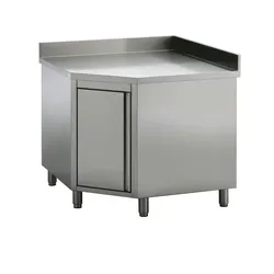 Chefgastro Arbeitstisch Ecke mit Tür BxTxH 1000/1000x700x850mm